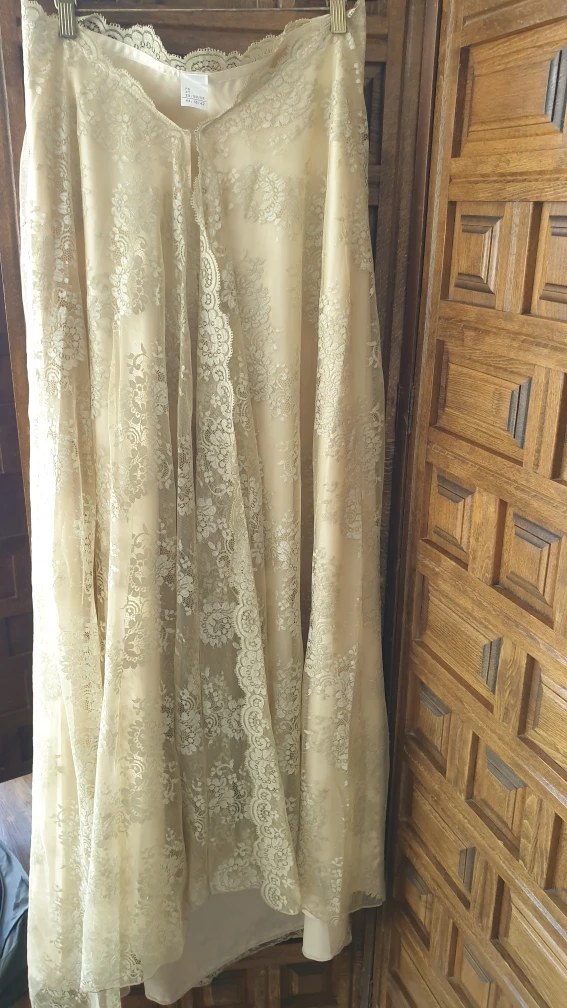 Pronuptia Paris Couture Antique Gold Lace & Silk "Wedding"  Gown image indicator(4)