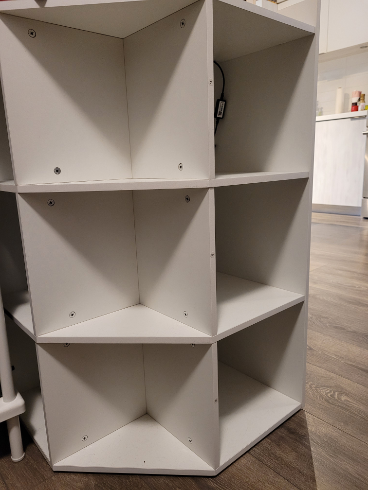 Corner Bookshelf with LED Lights and Power Outlets - photo 4