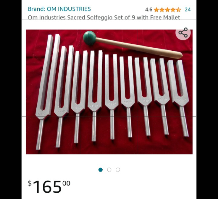 Sacred Solfeggio Tuning Forks Set with Mallet