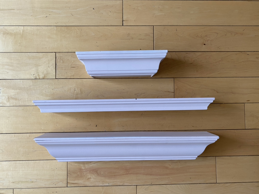 Pale pink shelves