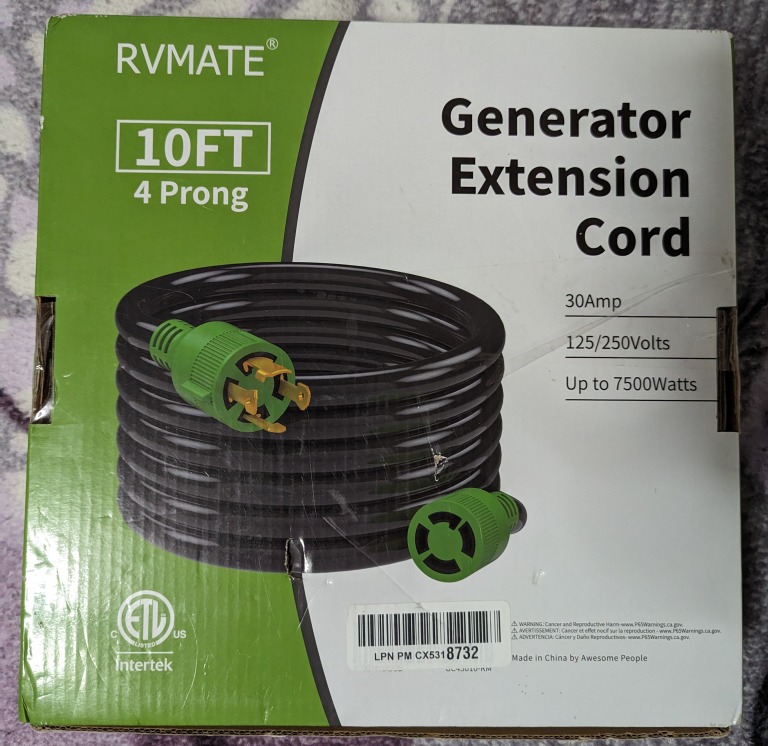 RVMATE Generator extension cord