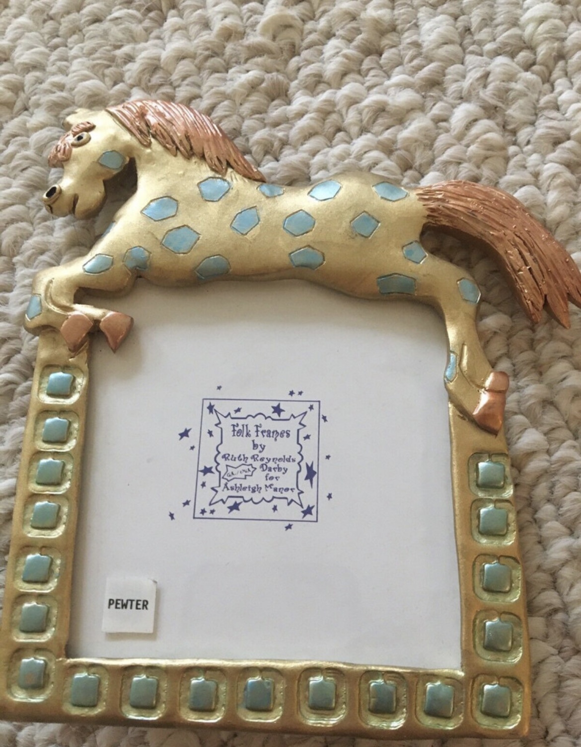 Pewter horse folk frame by Ruth Reynolds - photo 3