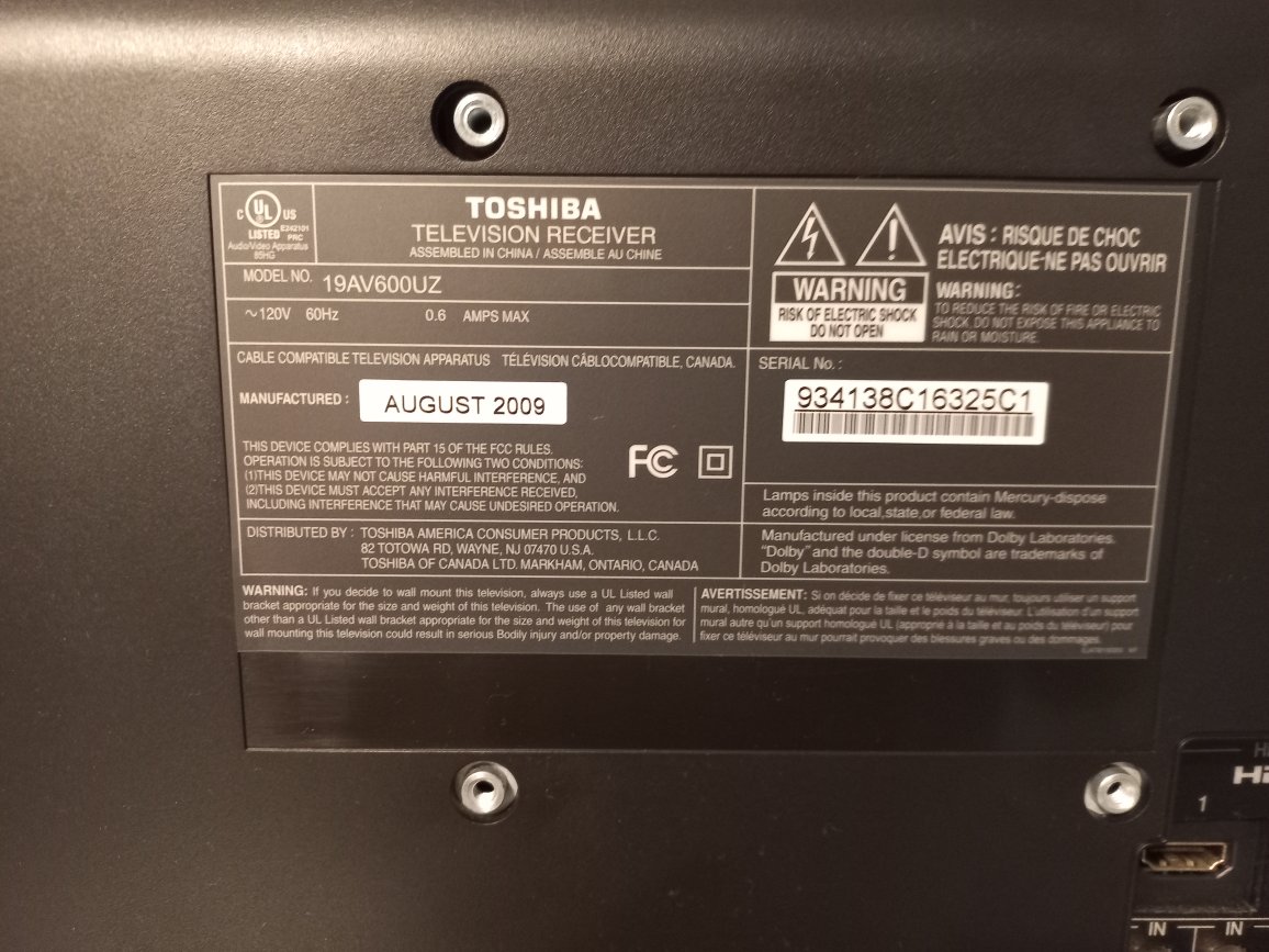 Toshiba Television Receiver - photo 3