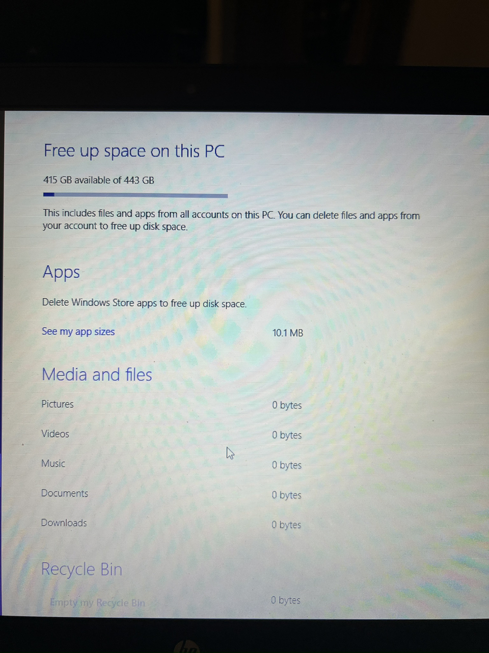 Hp laptop 443gb storage c: image indicator(3)