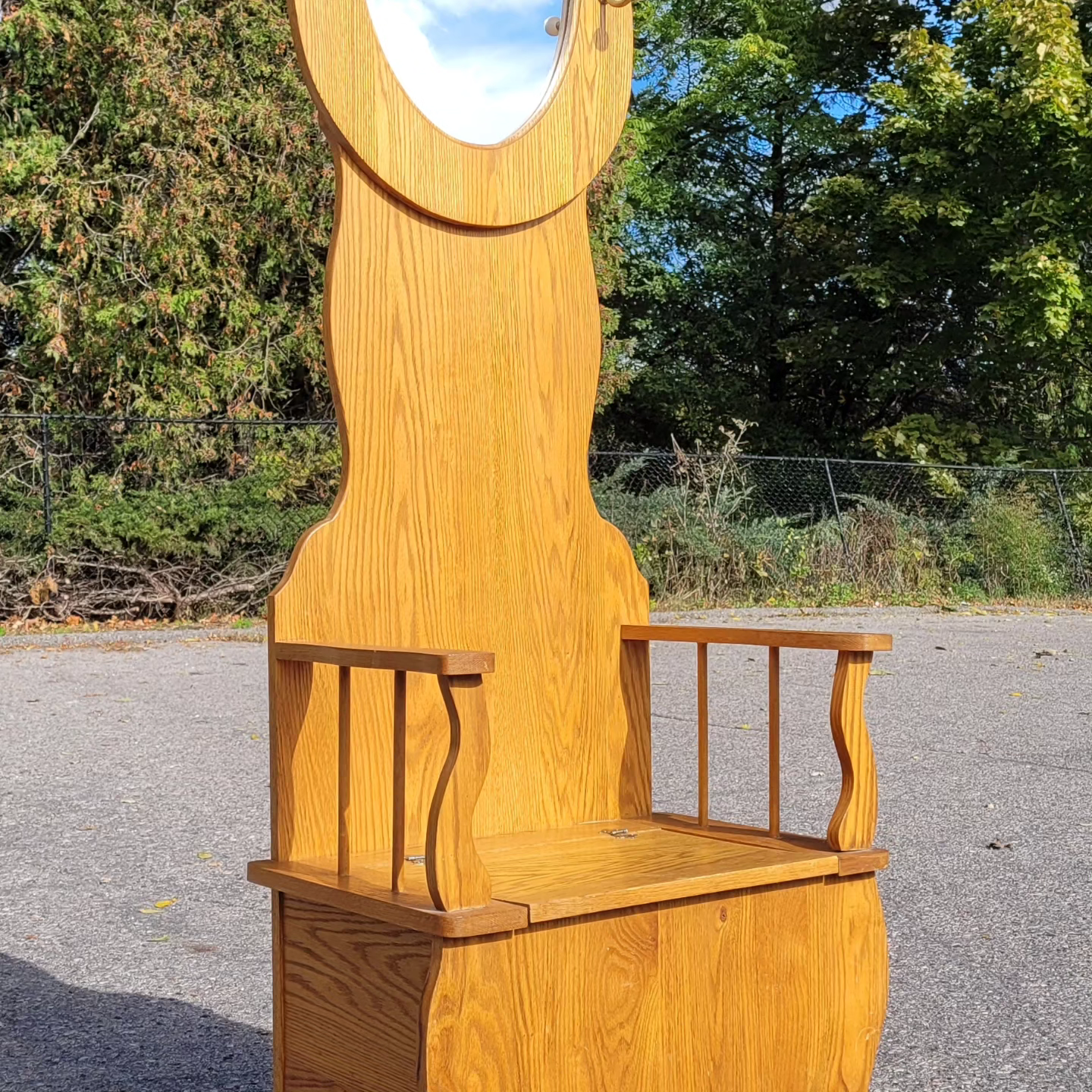 Vintage Hall Tree Mirror