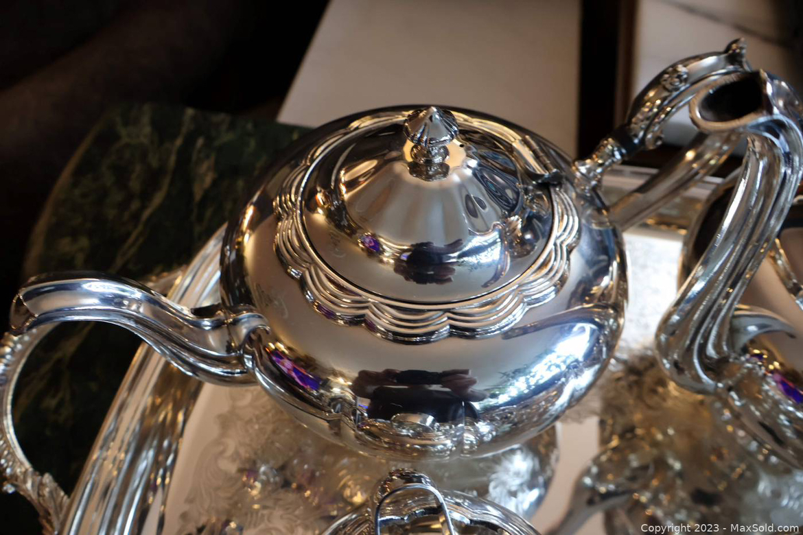 Silver plate tea set image indicator(8)