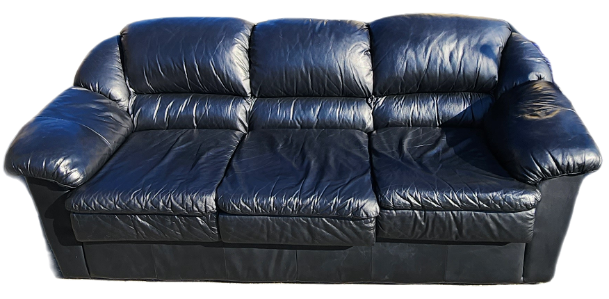 FREE DELIVERY Black leather 3 seater sofa / couch image indicator(4)