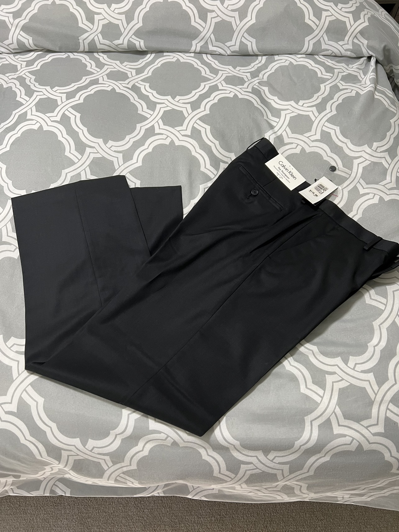 Calvin Klein men black dress pants 34W 32L - NEW! thumbnail