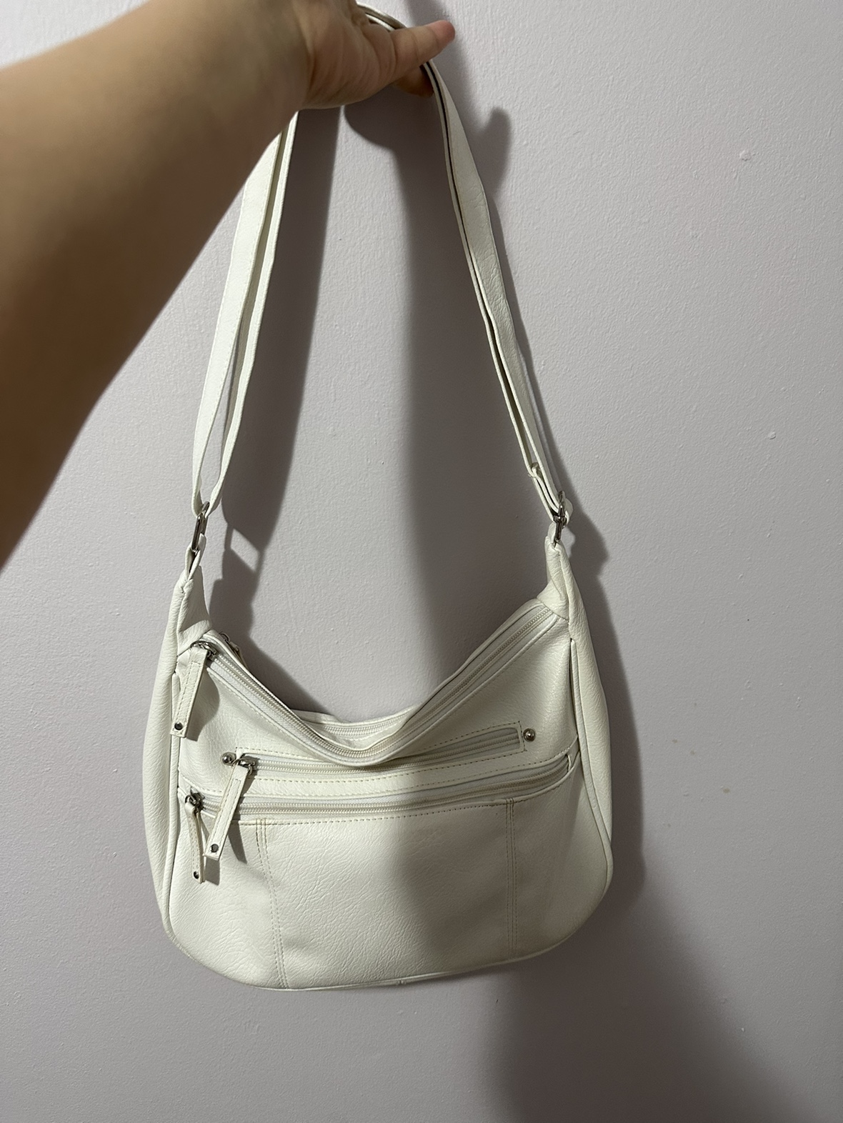 Shoulder/ Crossbody White Hobo bag thumbnail