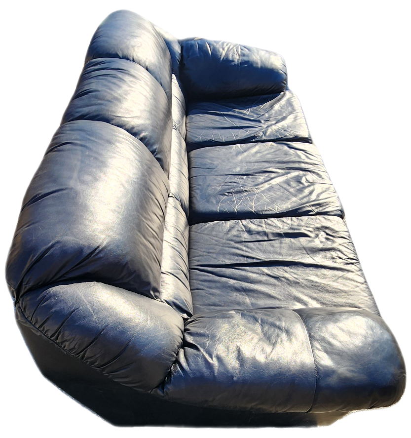 FREE DELIVERY Black leather 3 seater sofa / couch image indicator(5)