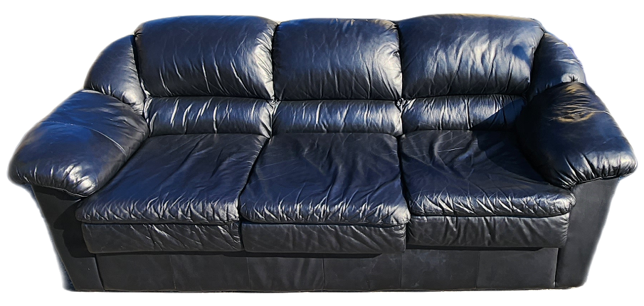 FREE DELIVERY Black leather 3 seater sofa / couch image indicator(7)