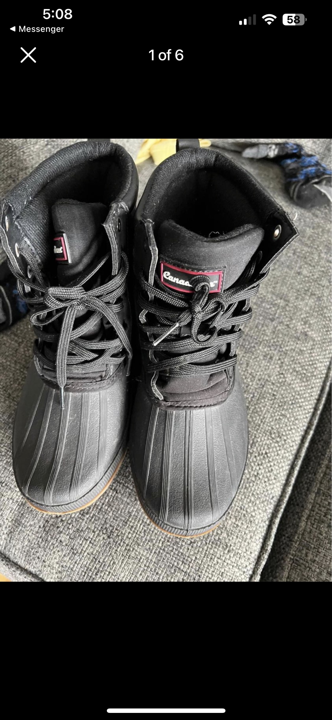 Women black thinsulate waterproof snow boots size 8 thumbnail