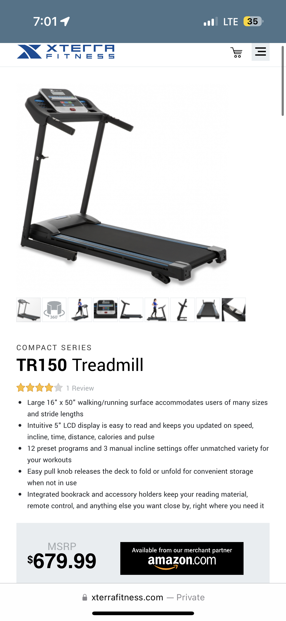 XTerra foldable treadmill - photo 3