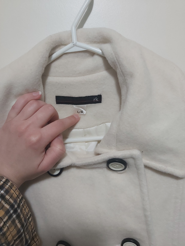 RK cashmere and wool beige trenchcoat, size large (L) image indicator(4)