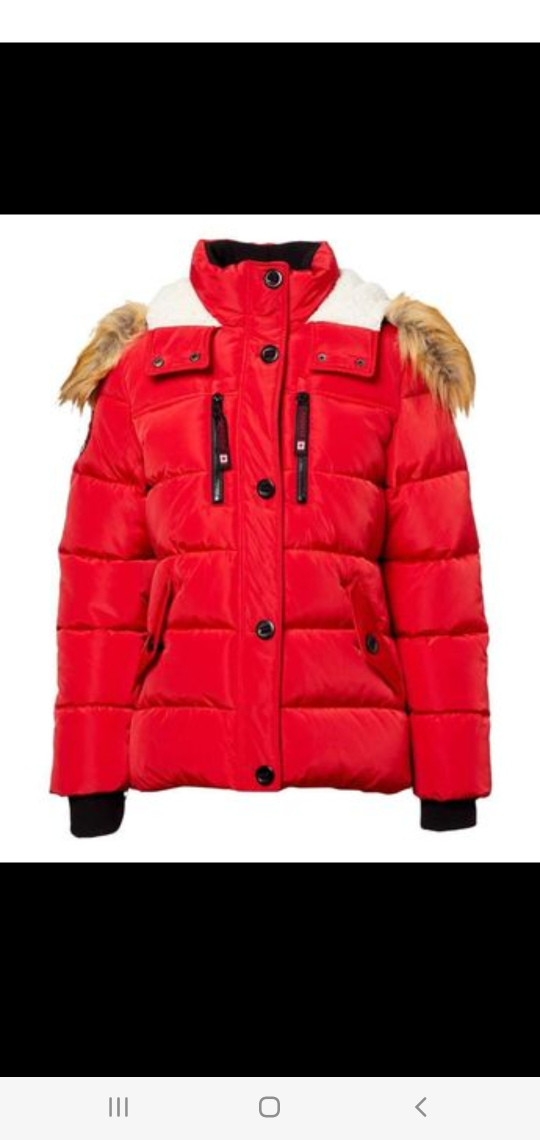 Winter-Red & Brown puffer Coat Size 2X thumbnail