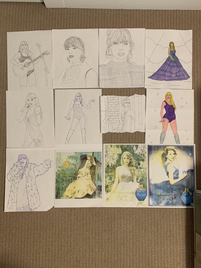 Taylor swift posters (and drawings by me)