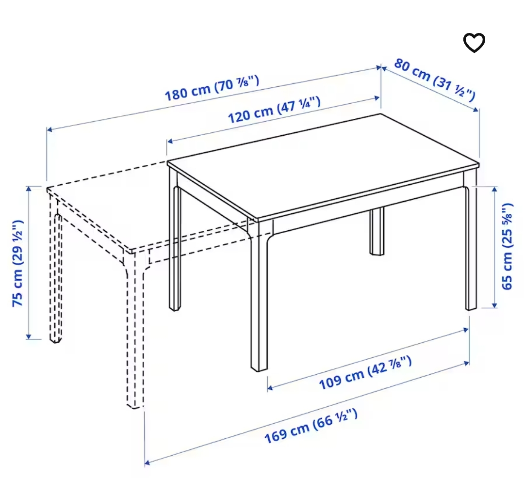 Ikea extendable dining table with 4 chairs - photo 2