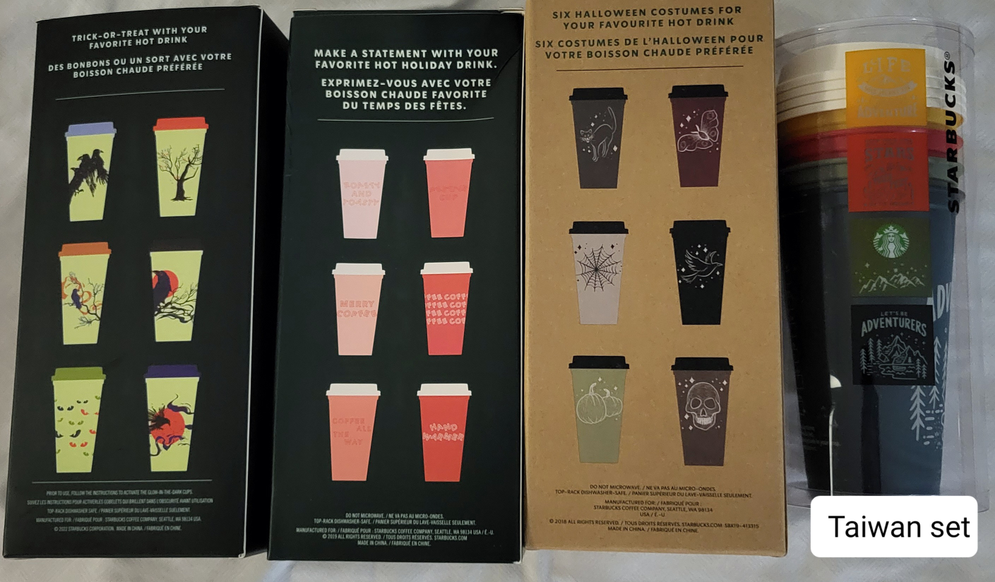 All 4 sets Starbucks Reusable cup $20