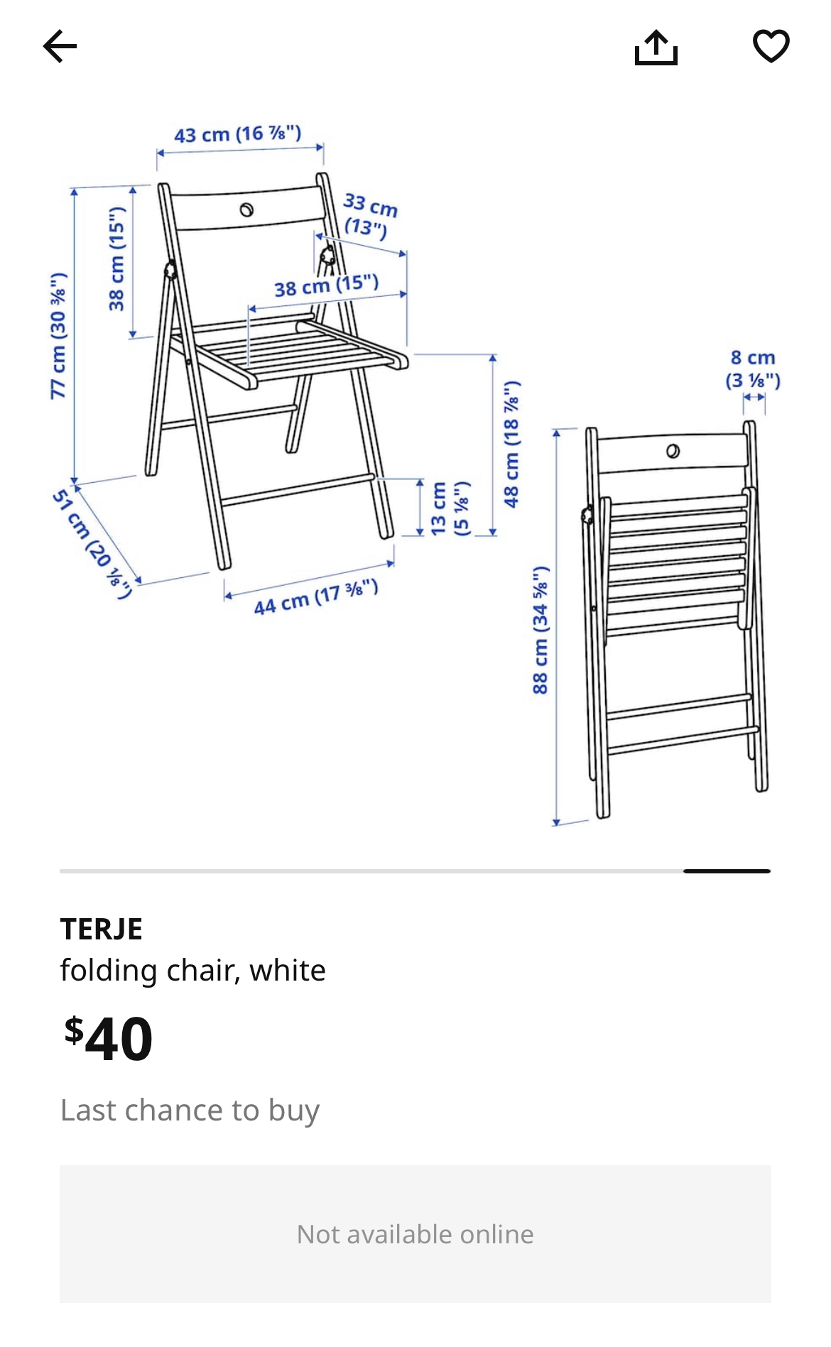 Ikea TERJE foldable chair - photo 4