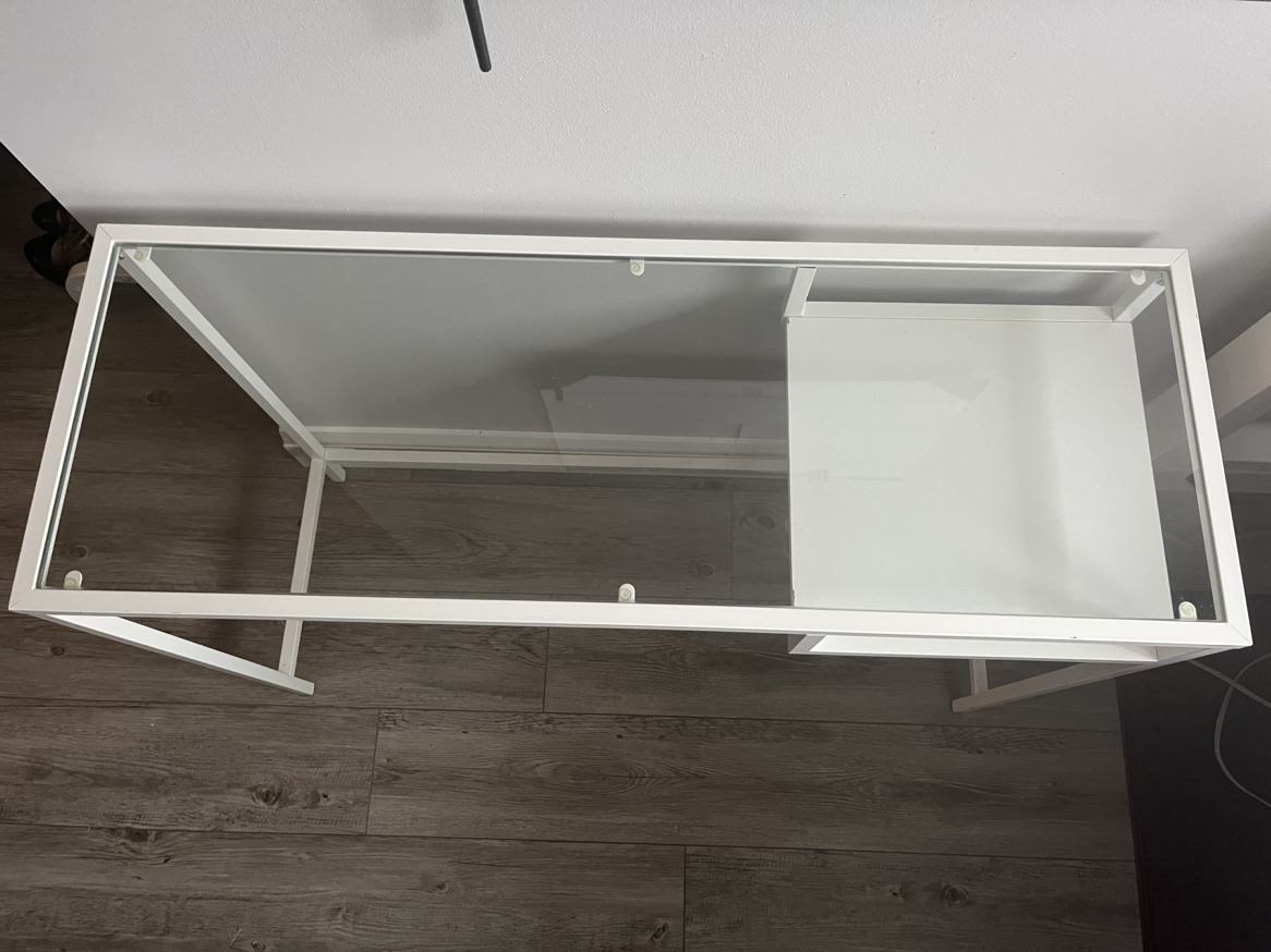 Glass and Steel Desk - White - photo 2
