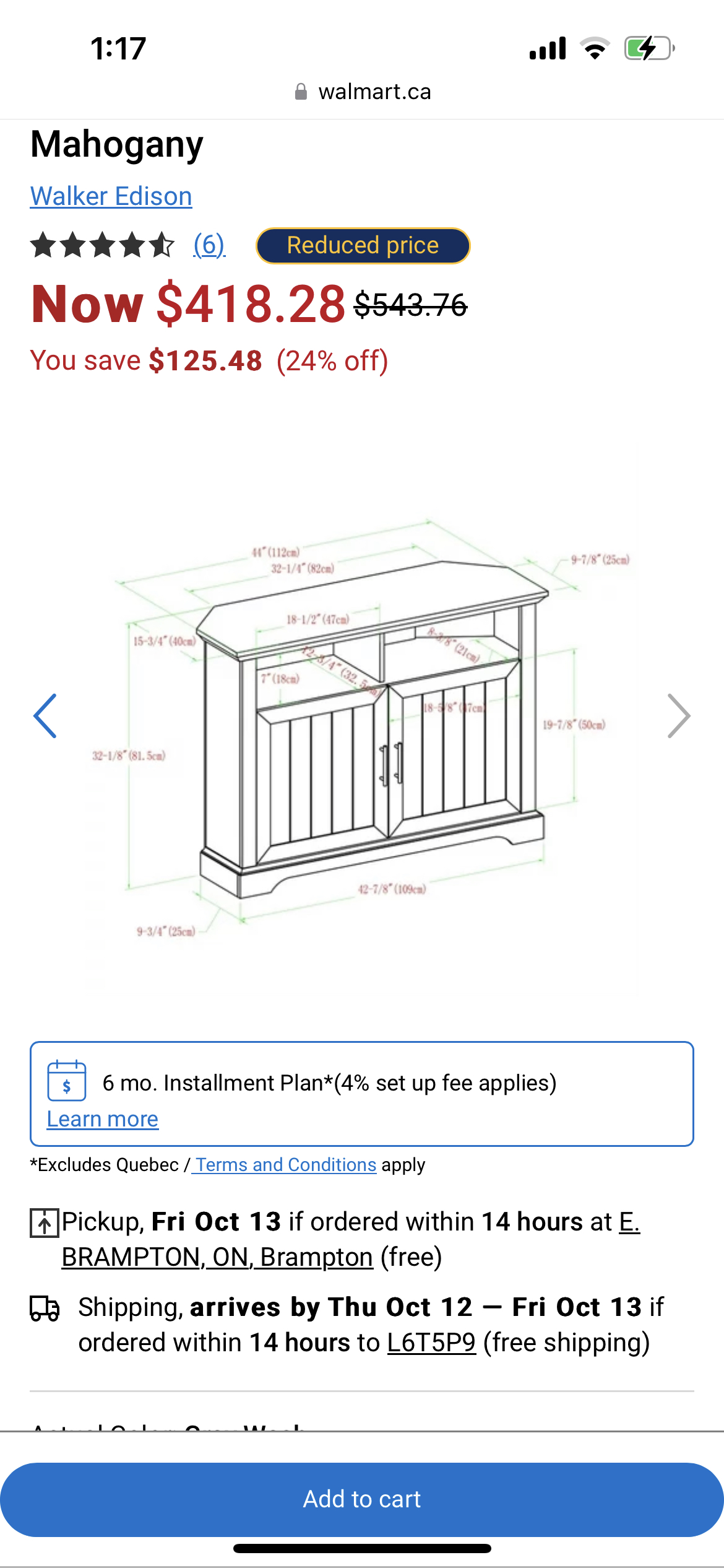 Walker Edison 44” Grooved Door Corner TV Stand in Gray Wash image indicator(5)