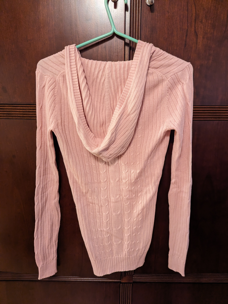 Hooded, pink sweater image indicator(2)