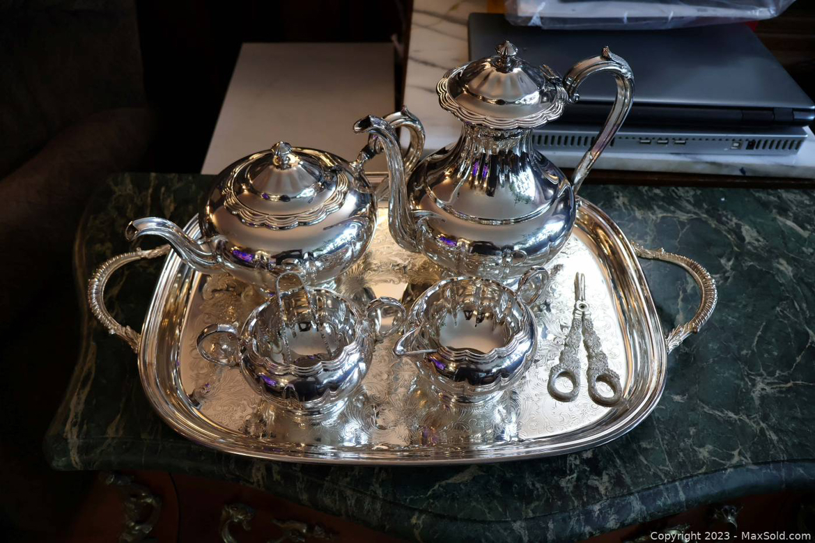 Silver plate tea set image indicator(9)