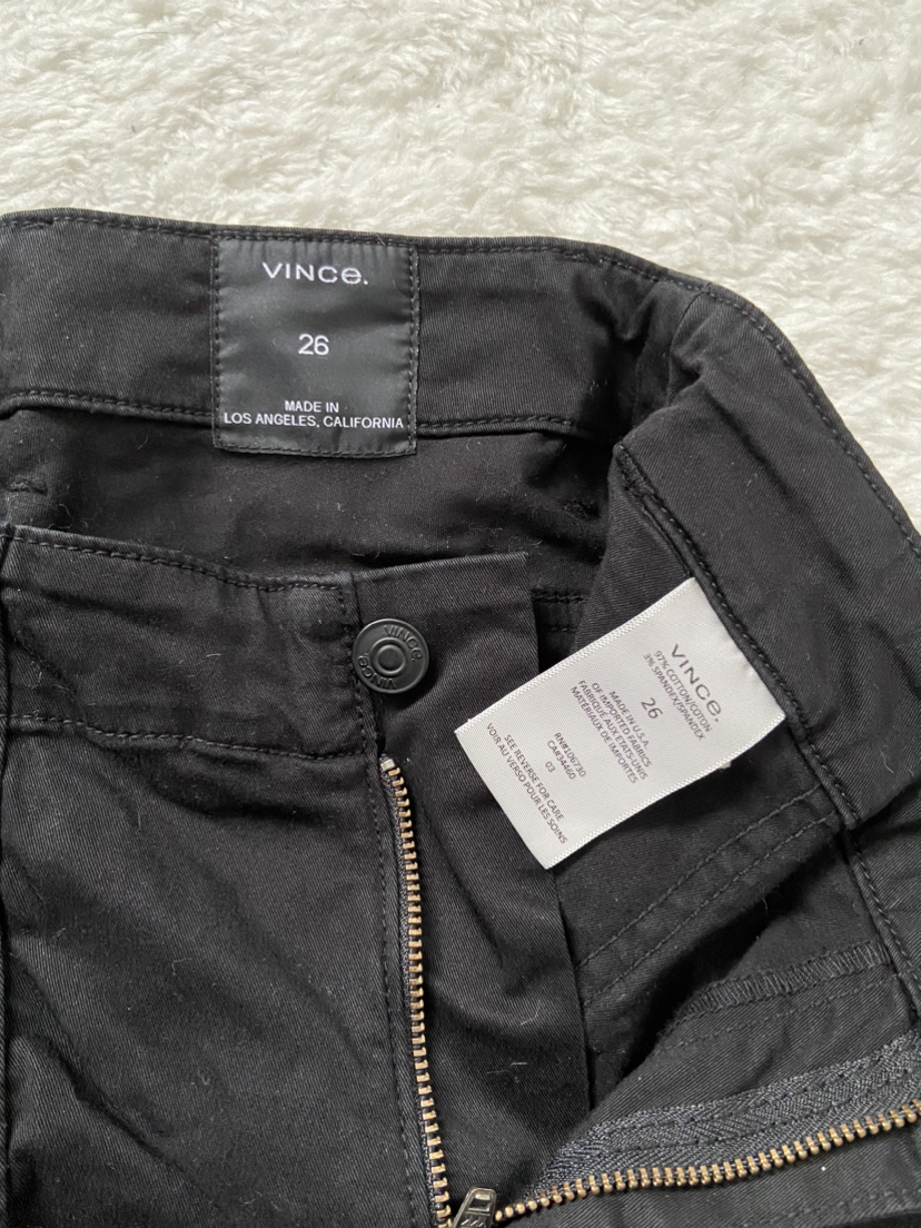 Vince black twill pants 26” waist image indicator(3)