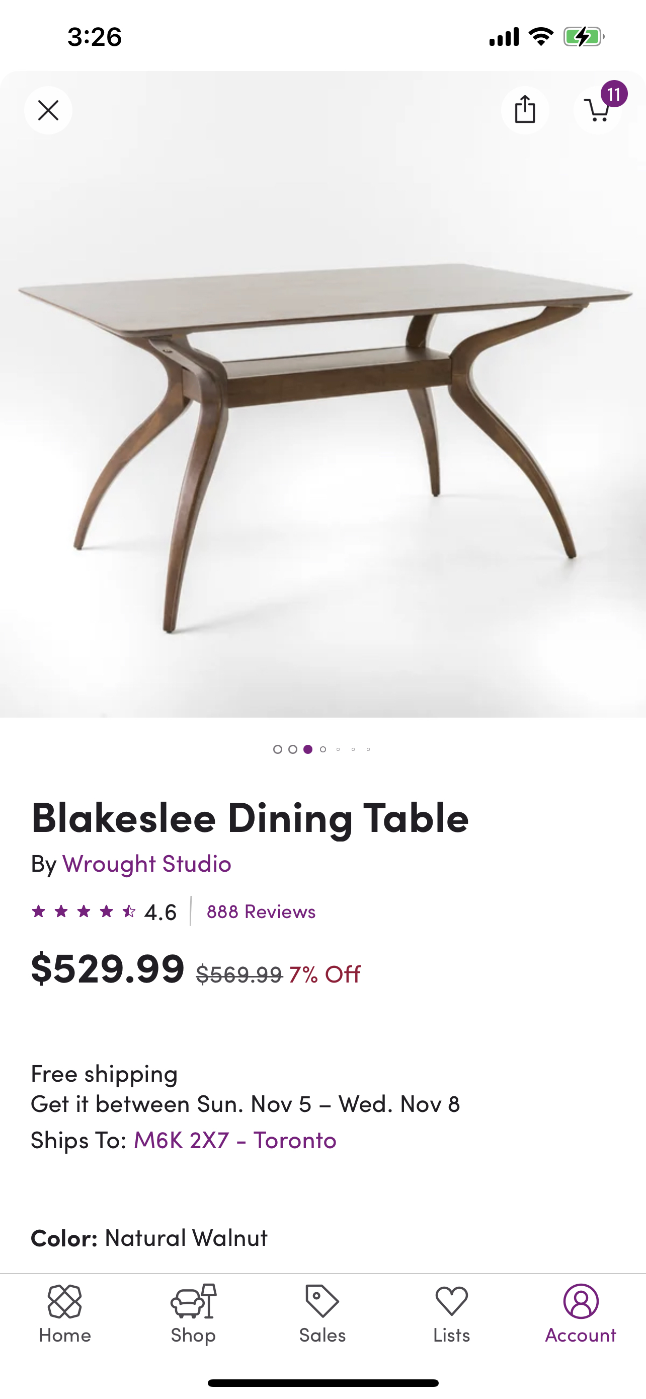 Elegant Walnut Dining Table - photo 3