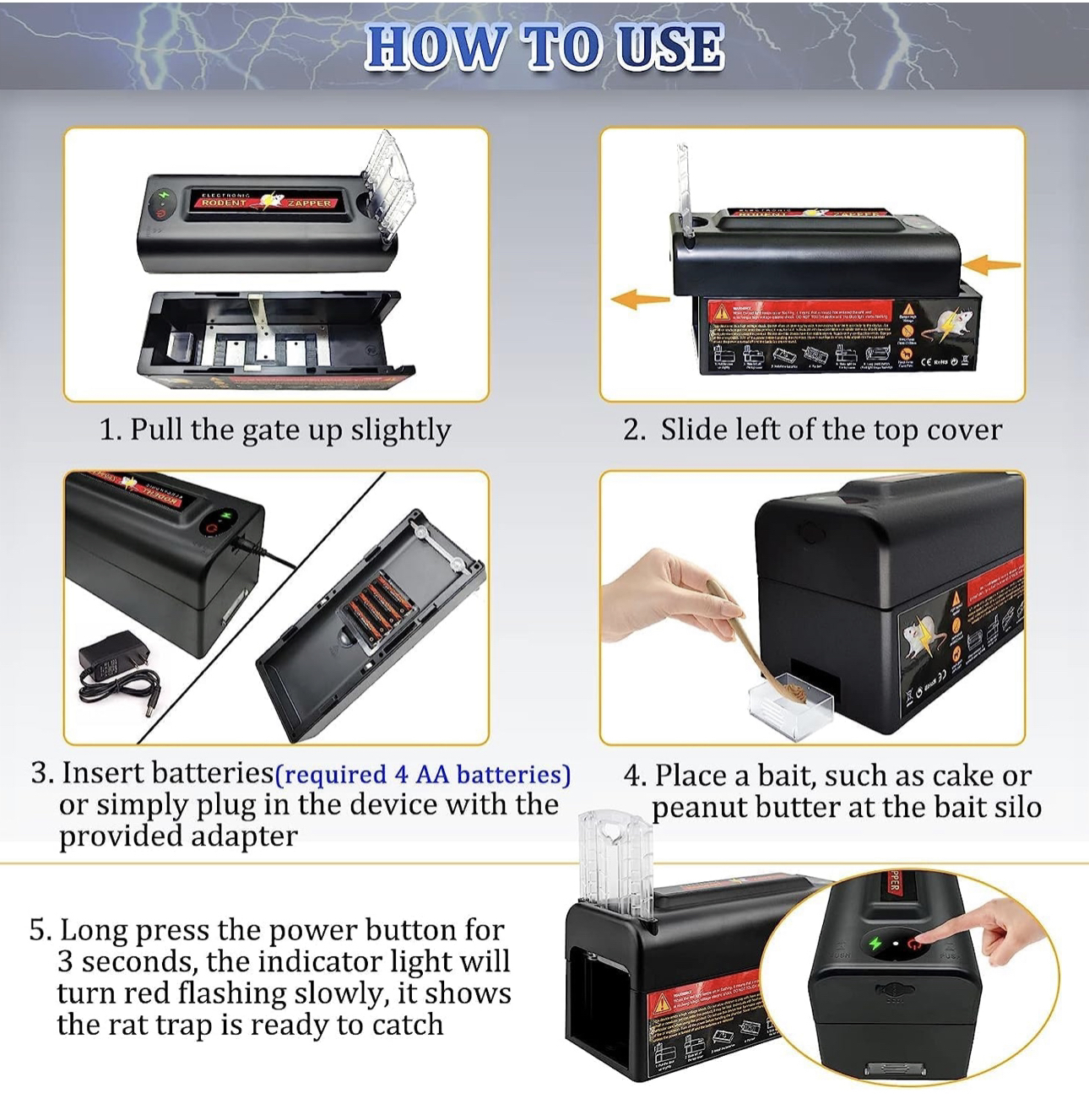 New Electric Rat Trap Indoor,Powerful Voltage Upgraded image indicator(4)