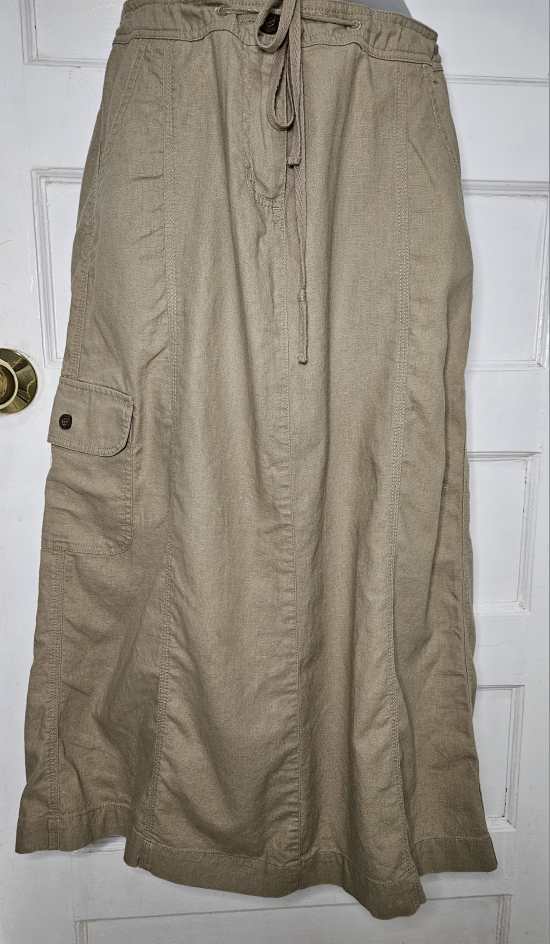 Denver Hayes Linen Cargo Midi Skirt Size 8 - photo 3