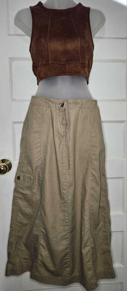 Denver Hayes Linen Cargo Midi Skirt Size 8