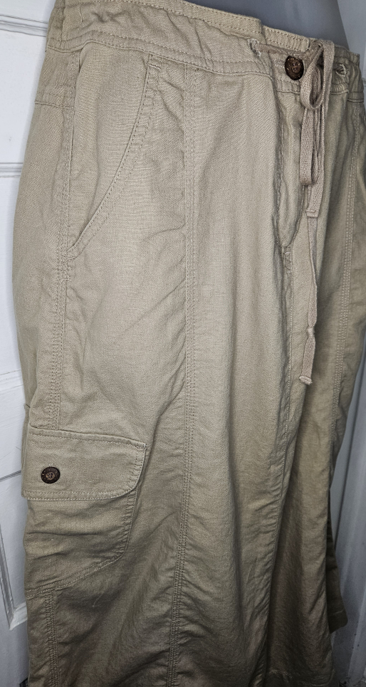 Denver Hayes Linen Cargo Midi Skirt Size 8 - photo 5