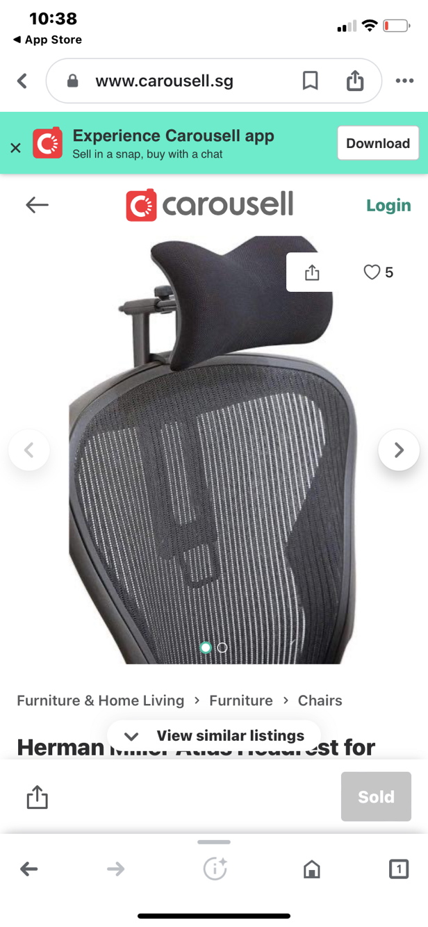 Herman Miller Atlas Headrest for Aeron thumbnail