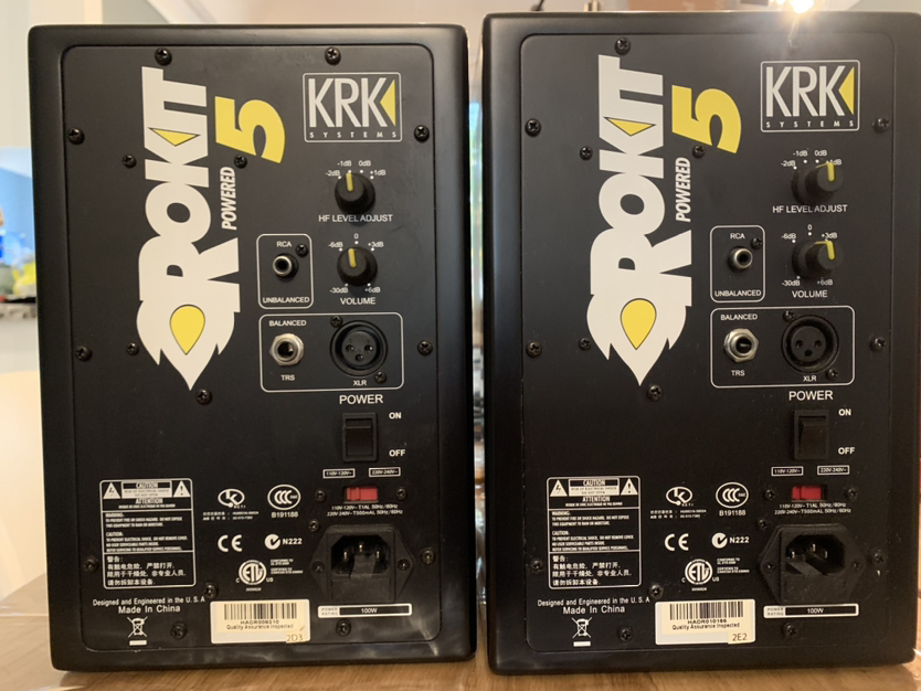 KRK Rokit 5 Studio Monitors (used pair) 100watts each image indicator(6)