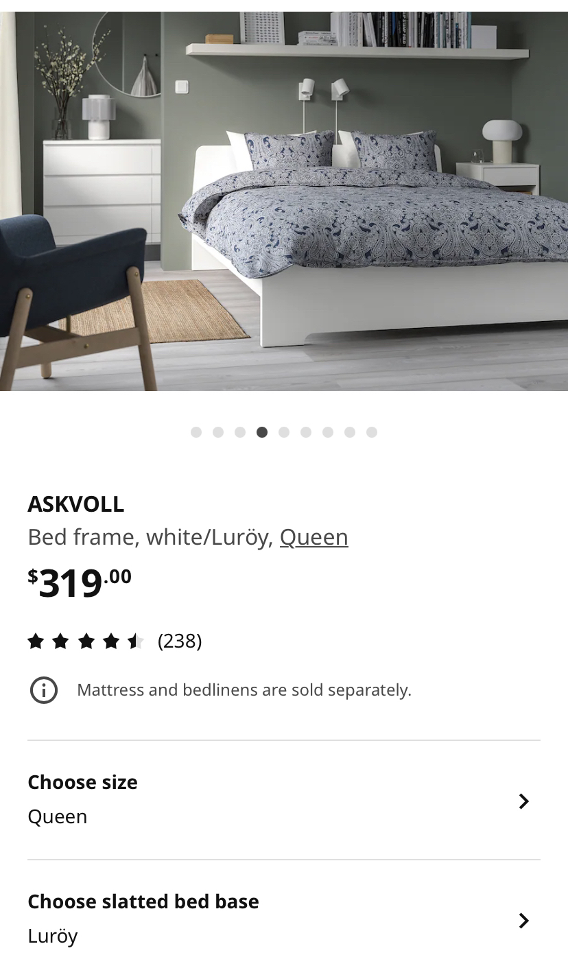 IKEA white bed frame (Queen) - photo 4