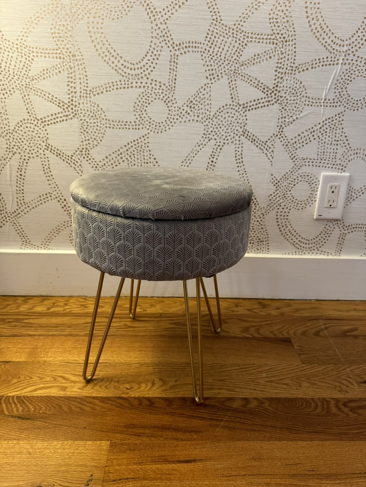 Modern Velvet Foot Rest Stool Upholstered Round Storage Ottomans