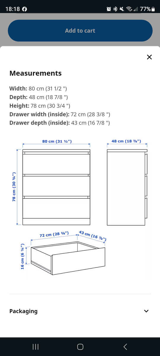 IKEA 3 Drawer MALM Dresser - photo 2
