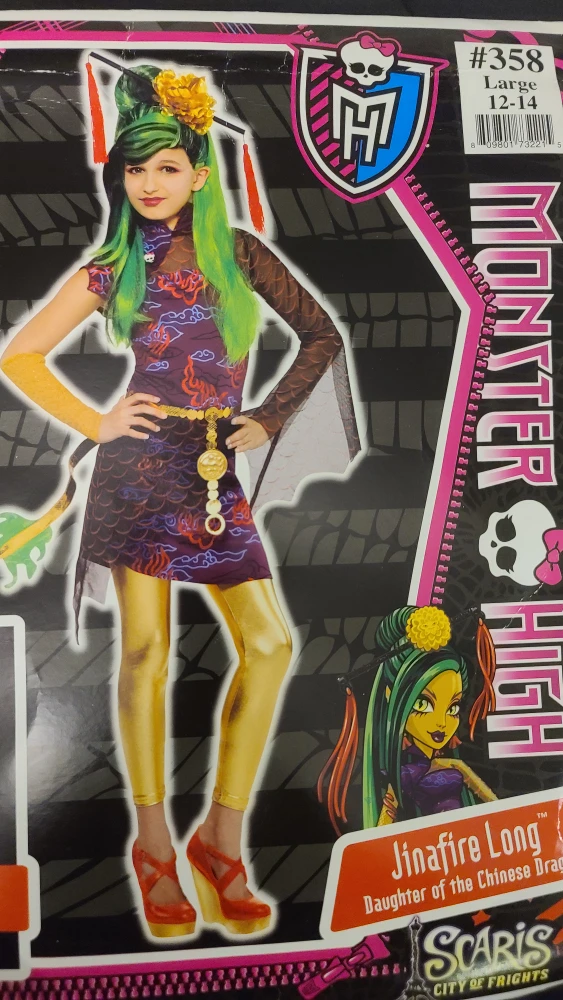 Monster High Jinafire Long 7 Pc Costume - Kids Size 12-14 image indicator(2)