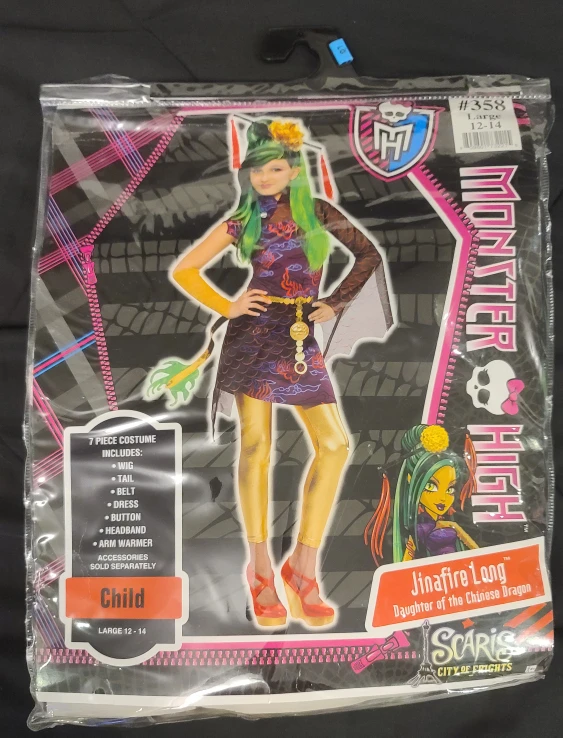 Monster High Jinafire Long 7 Pc Costume - Kids Size 12-14 image indicator(3)