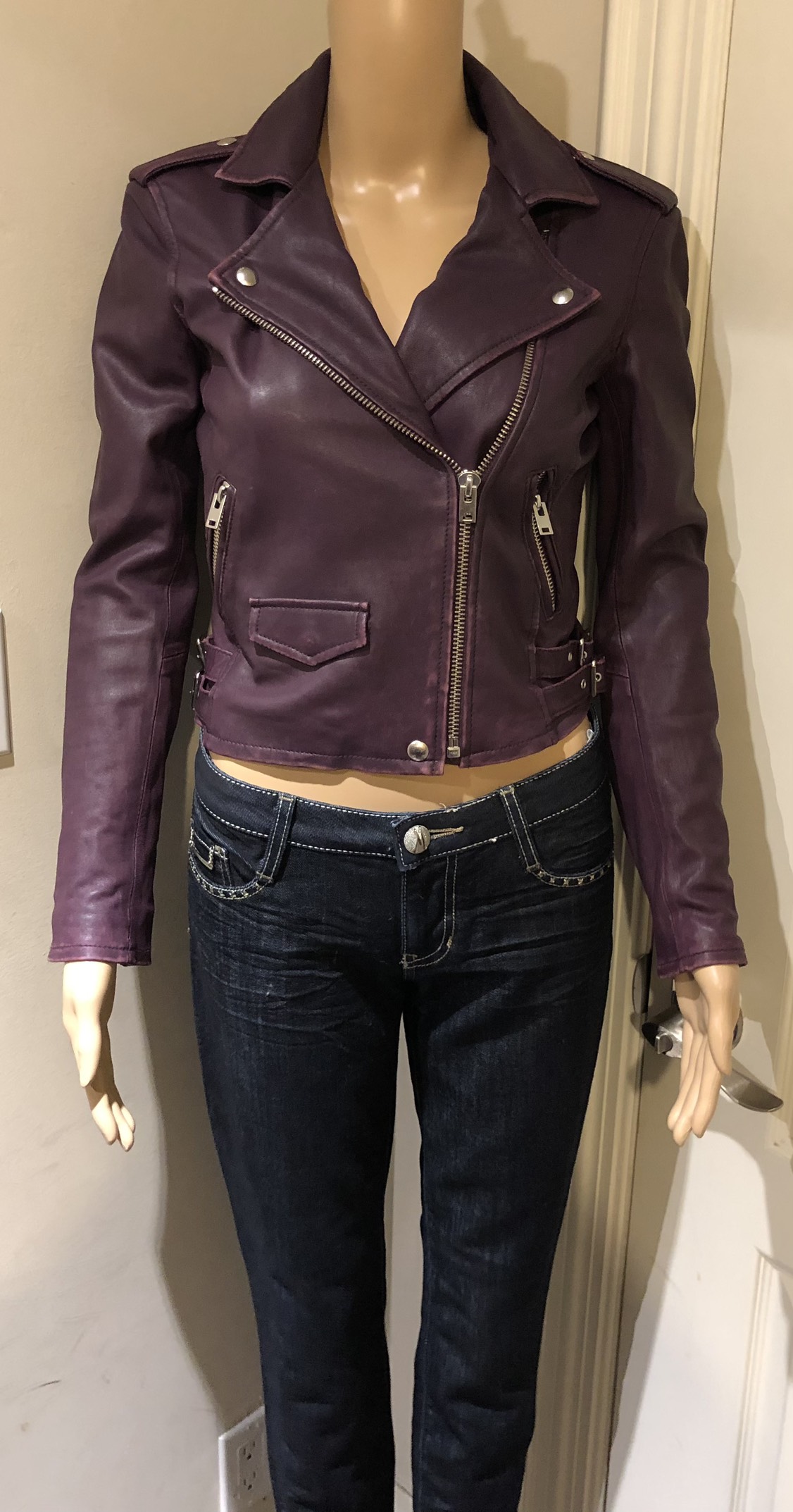 Iro 100% Lamb Leather Biker Jacket Retail 1500 - photo 3