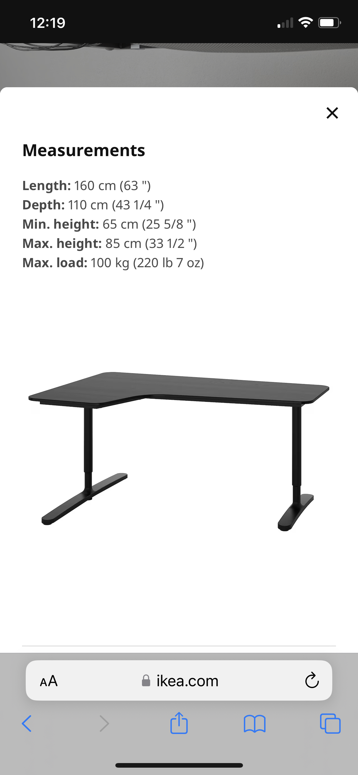 Ikea Work Corner desk-left, black stained ash veneer/black🥕🥕 image indicator(8)