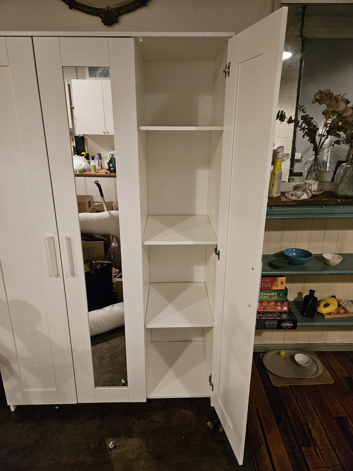 Tall 3-door IKEA Wardrobe Cabinet Cupboard White thumbnail