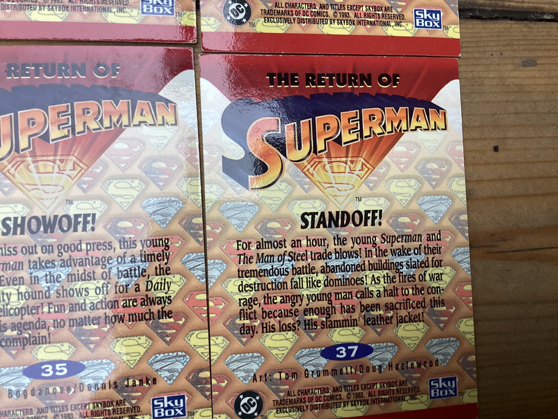 1993 THE RETURN OF SUPERMAN trading cards 35. 37, 84, 90 ! image indicator(6)