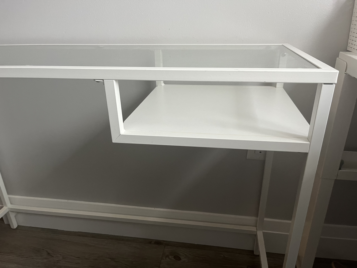 Glass and Steel Desk - White - photo 3