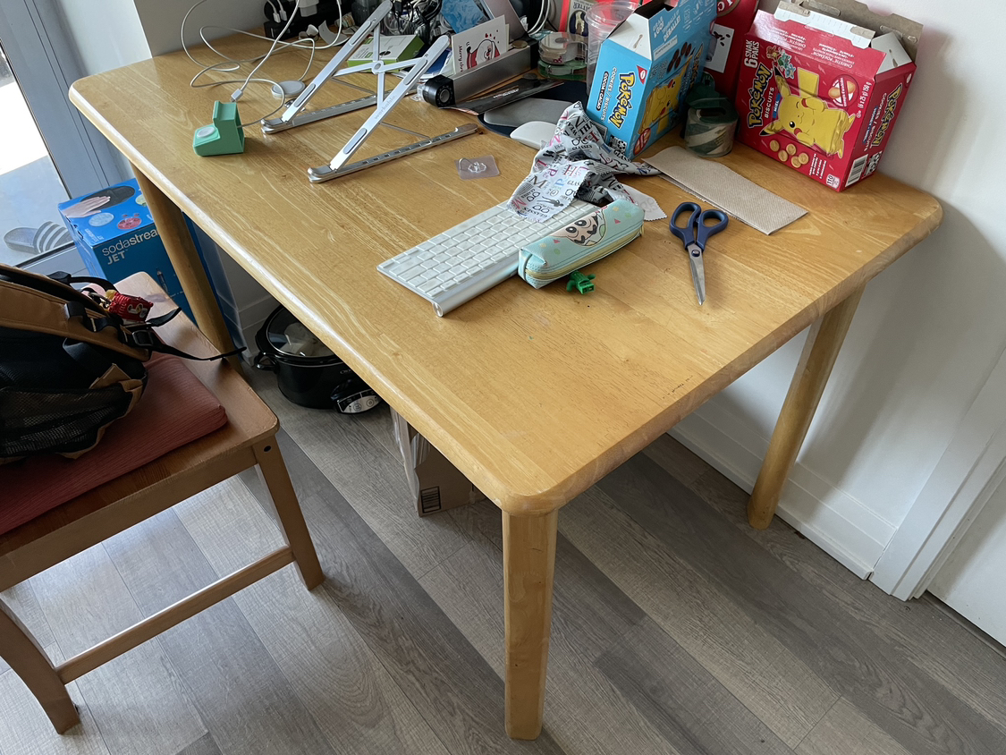 Solid Wood Dining Table with 2 chairs