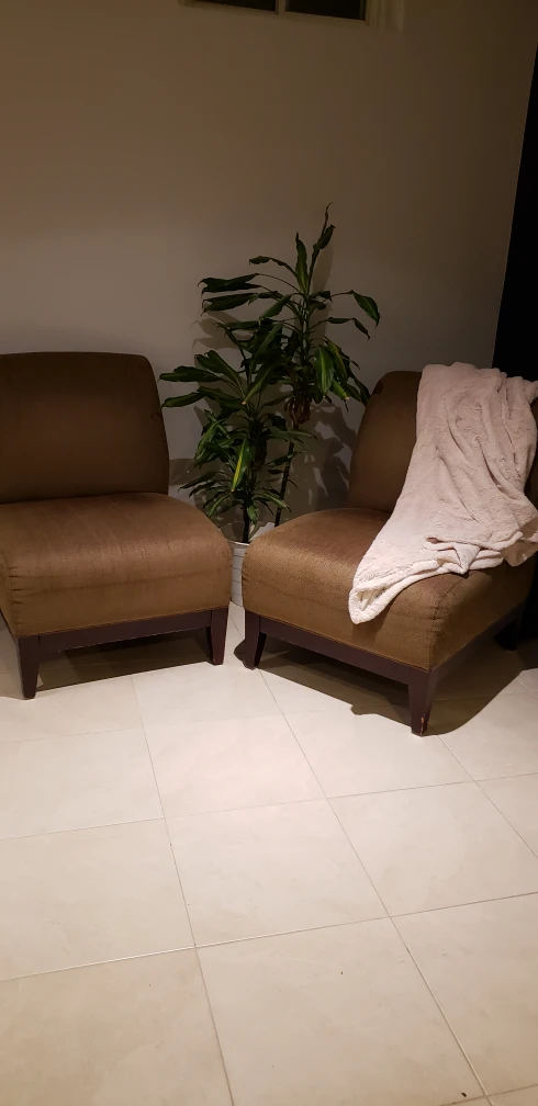 Two big size dark brownish olive green comfortable chairs. - photo 4