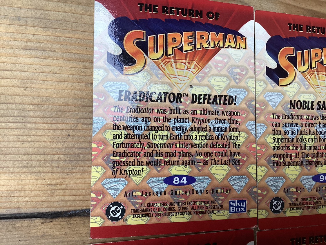 1993 THE RETURN OF SUPERMAN trading cards 35. 37, 84, 90 ! image indicator(10)