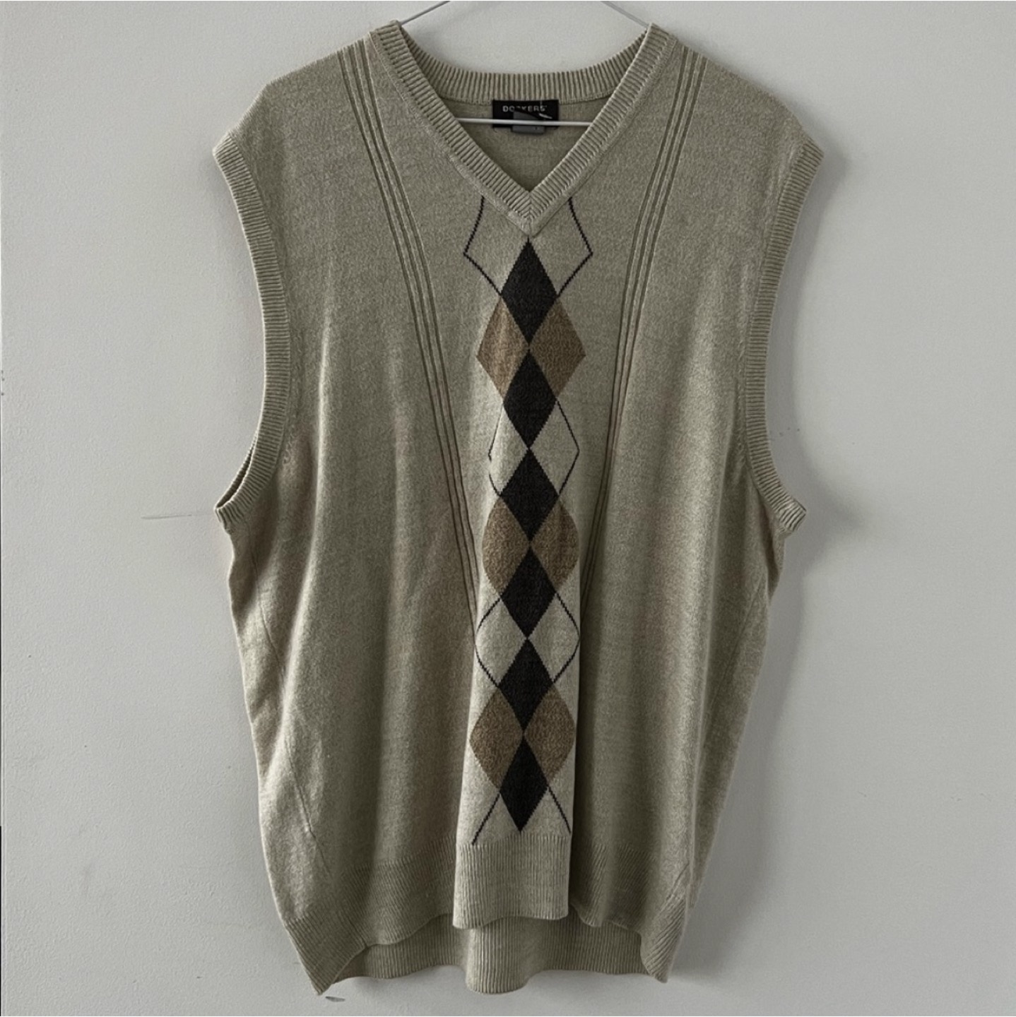 V-neck Argyle Men's Sweater Vest Size X Large thumbnail