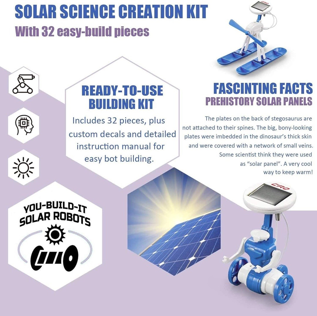 6 in 1 Solar Robot Science Kit Children's Education Toy Beginner - photo 4